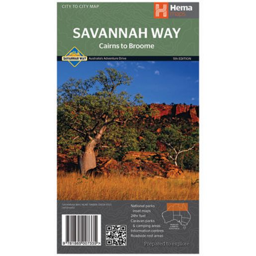 HEMA Savannah Way Cairns to Broome Map