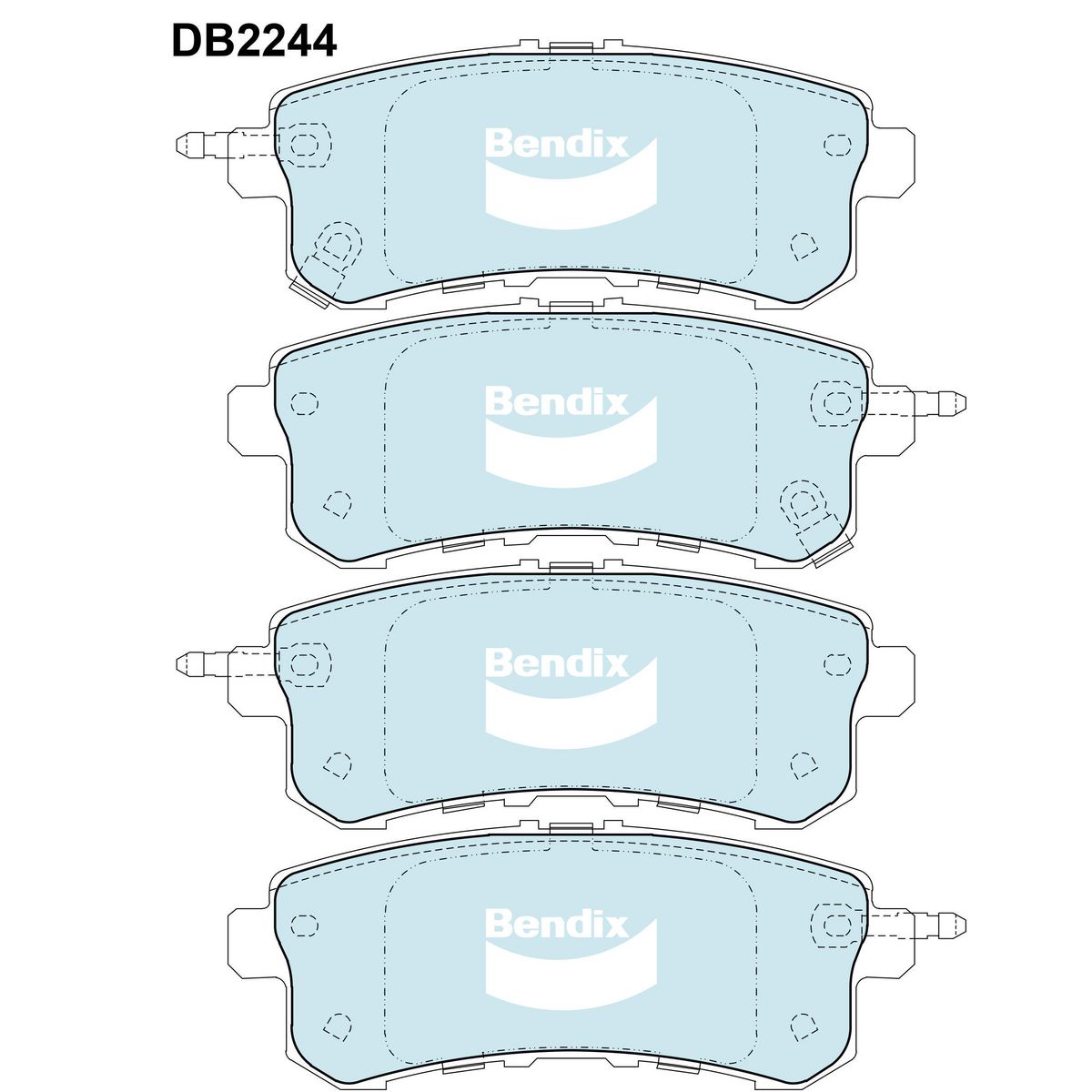 Bendix 4x4 Brake Pad Set Rear DB2244 -4WD