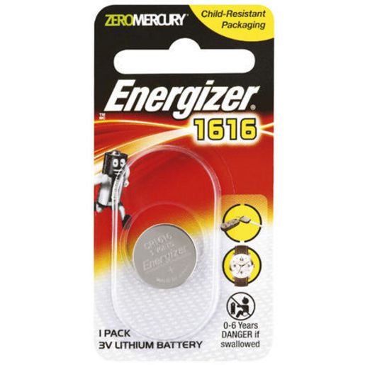 Energizer Coin Battery Lithium 3V 1616 1 Pack ECR1616BS1