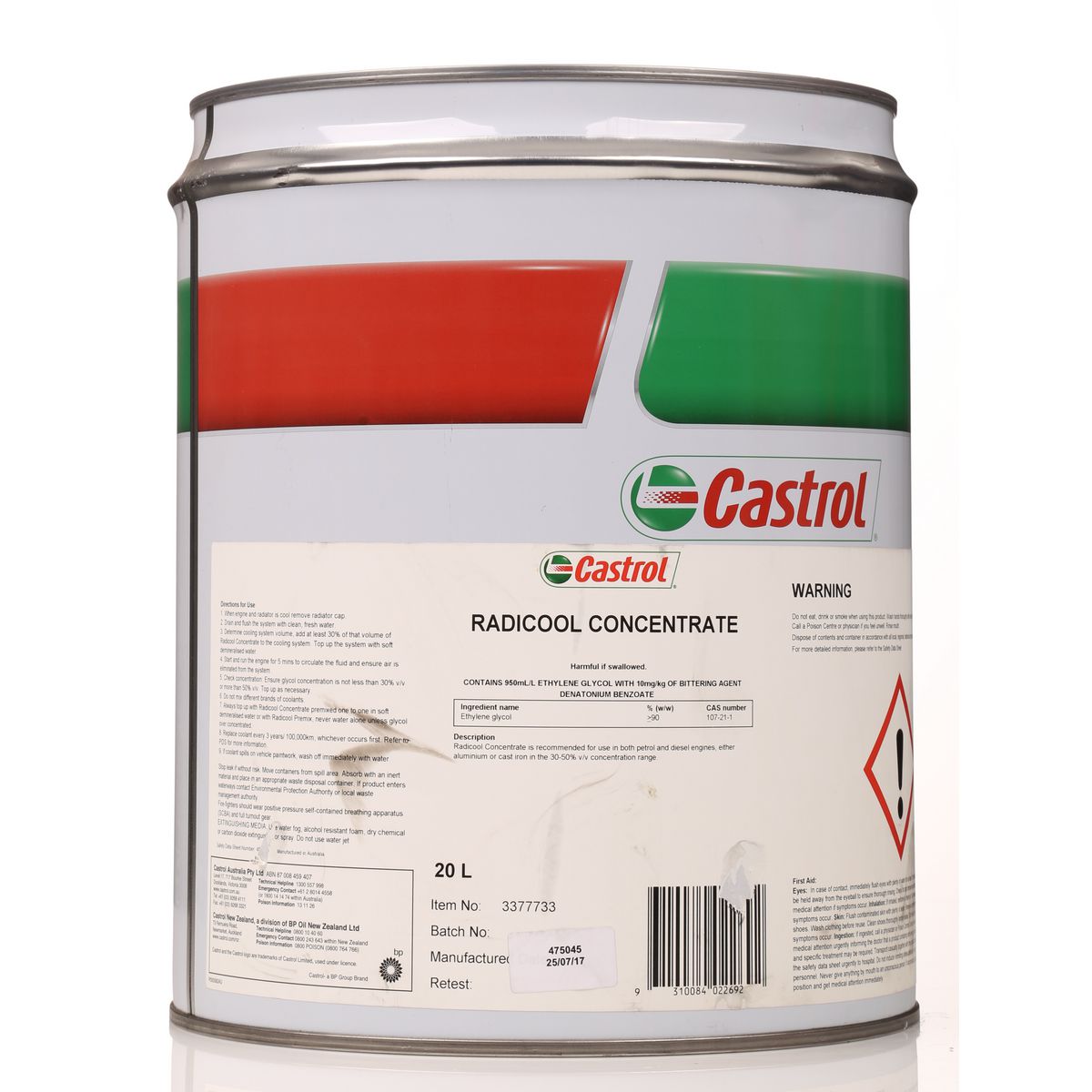 Castrol Radicool Coolant Concentrate 20L 3377733