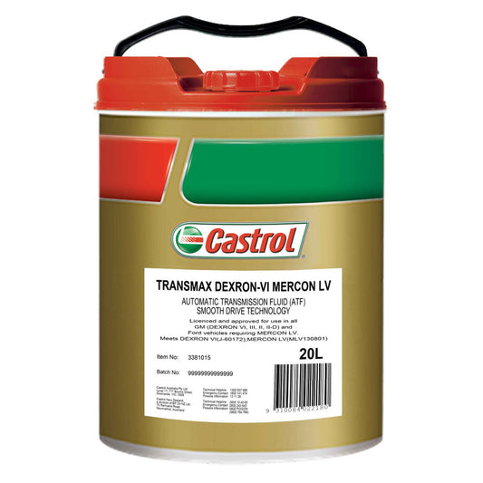 Castrol Transmax Automatic Transmission Fluid DEXRON-VI LV 20L 3381015