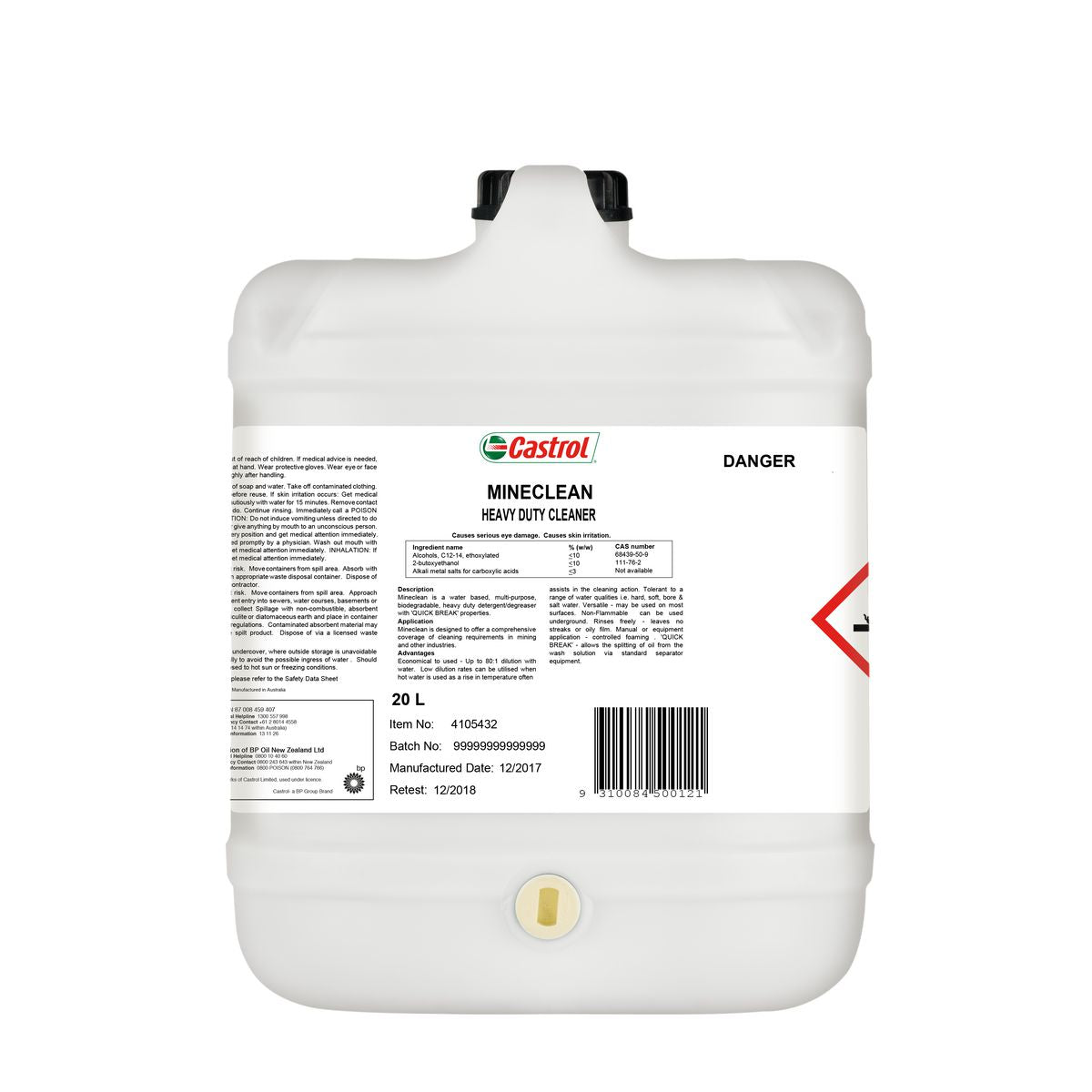 Castrol Mineclean Heavy Duty Cleaner 20L 4105432