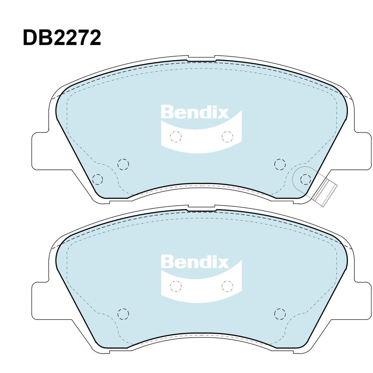 Bendix General CT Brake Pad Set Front DB2272 GCT