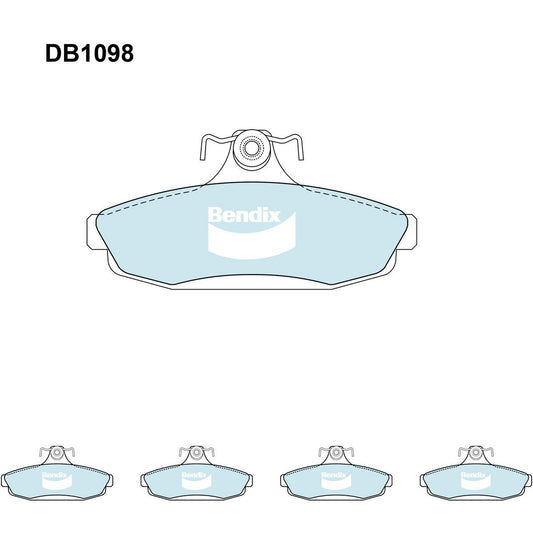 Bendix General CT Brake Pad Set Rear DB1098 GCT