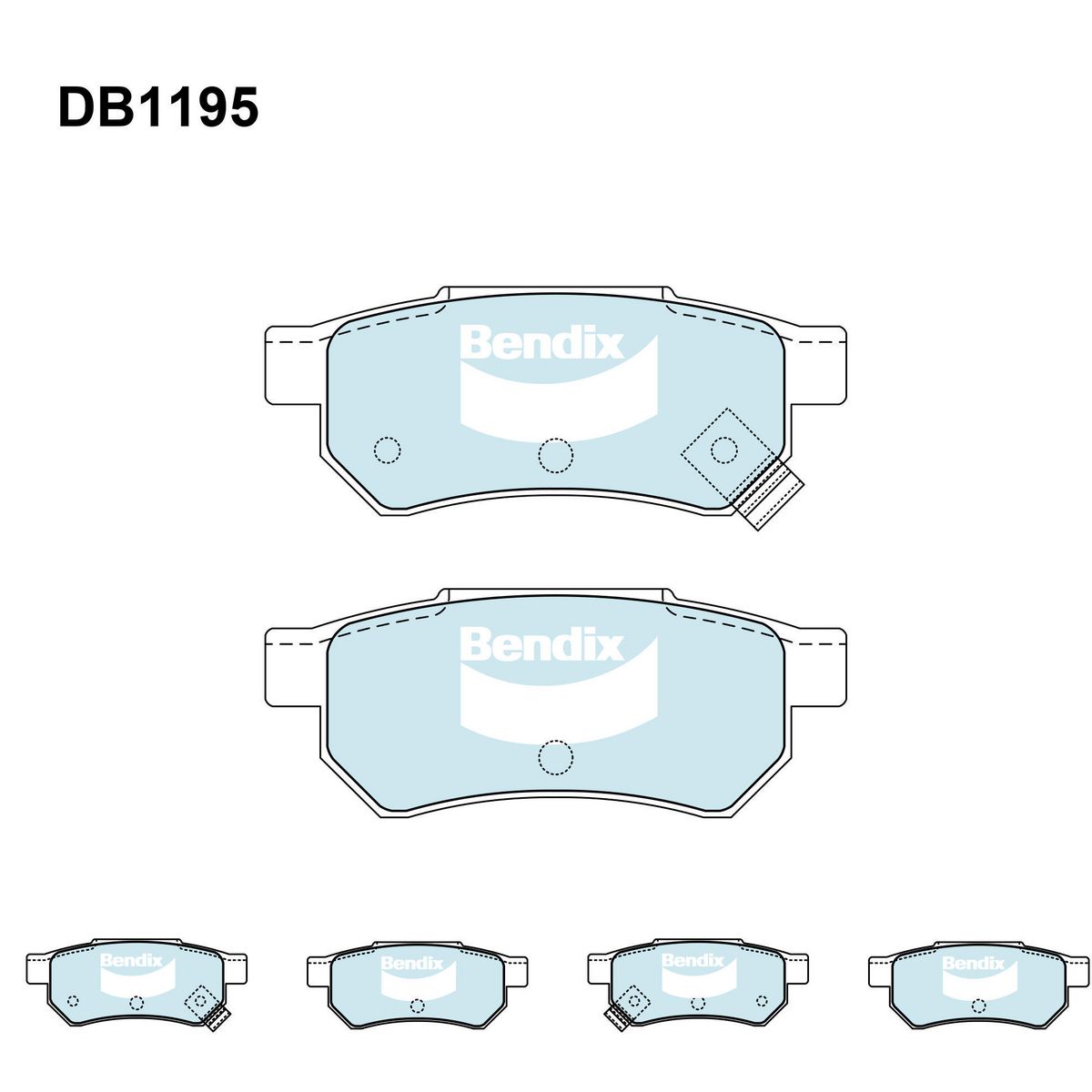 Bendix General CT Brake Pad Set Rear DB1195 GCT