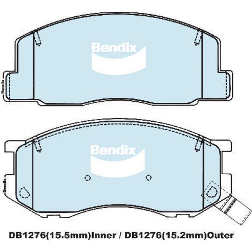 Bendix 4x4 Brake Pad Set Front DB1276 -4WD