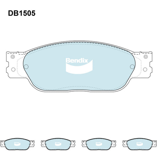 Bendix General CT Brake Pad Set Front DB1505 GCT