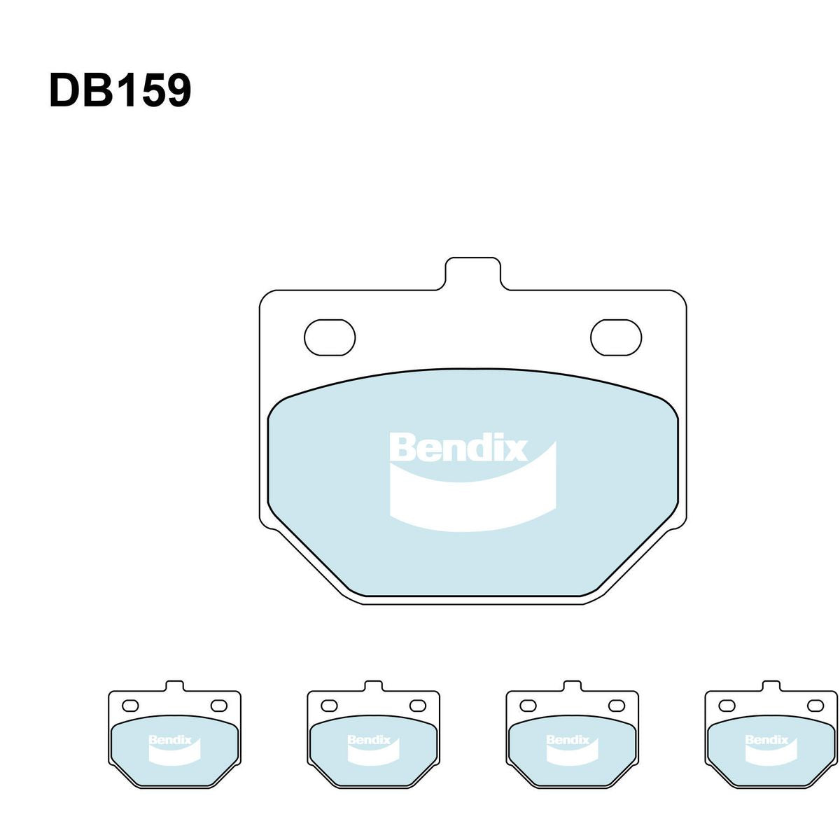 Bendix General CT Brake Pad Set Front DB159 GCT
