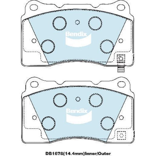 Bendix Heavy Duty Brake Pad Set Front DB1678 HD