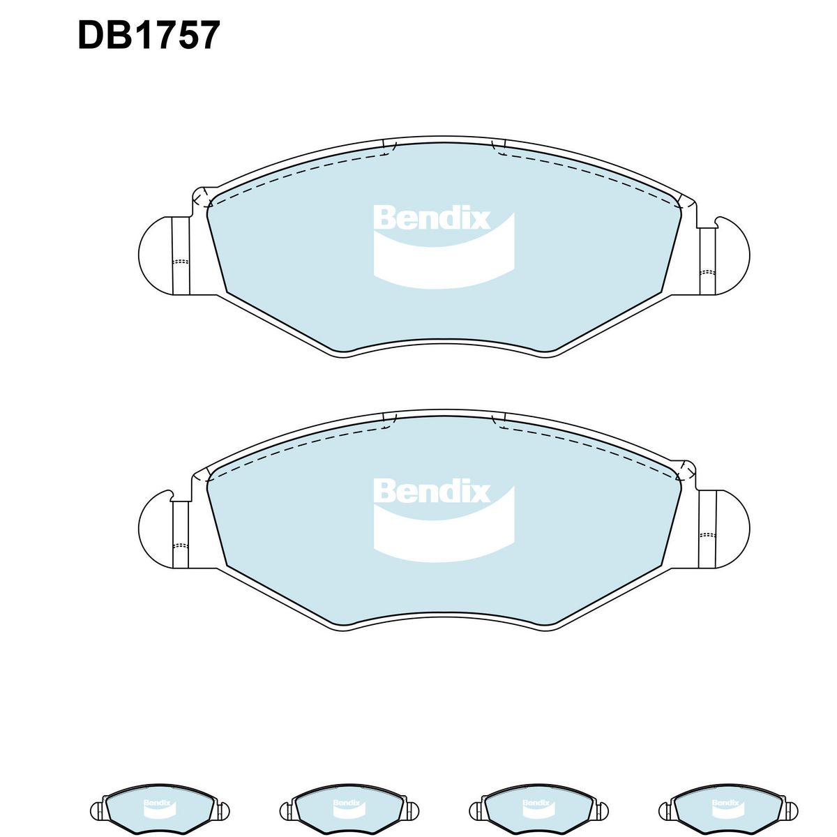Bendix General CT Brake Pad Set Front DB1757 GCT