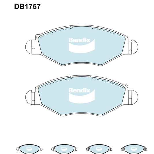 Bendix General CT Brake Pad Set Front DB1757 GCT