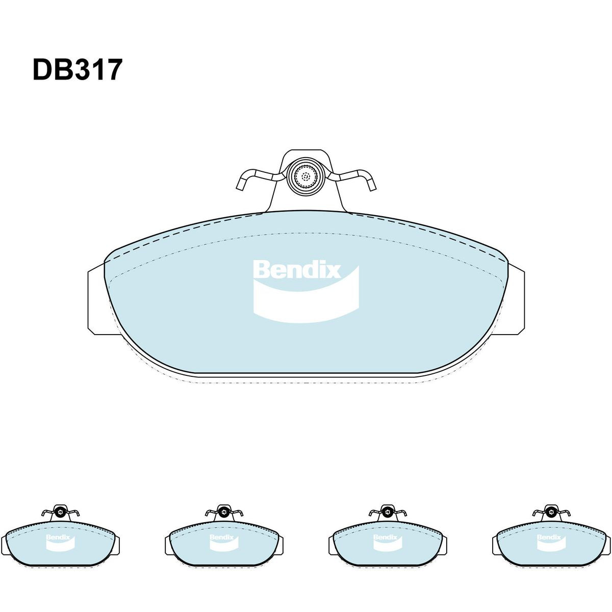 Bendix General CT Brake Pad Set Front DB317 GCT