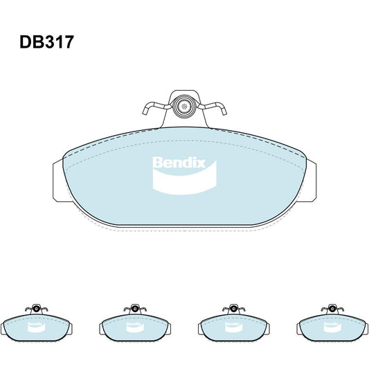 Bendix General CT Brake Pad Set Front DB317 GCT