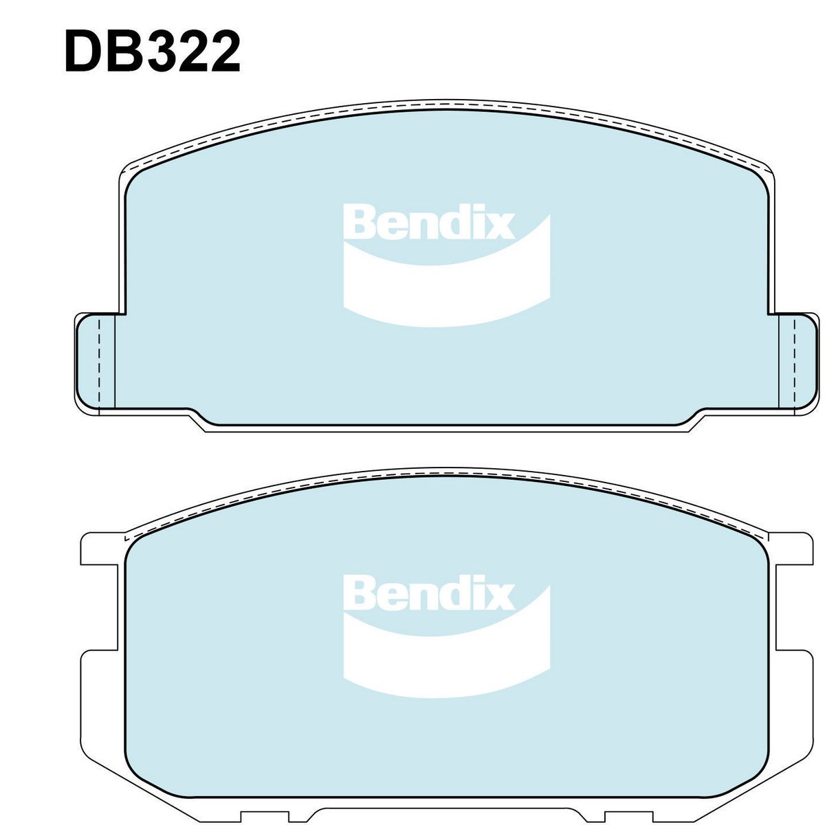 Bendix General CT Brake Pad Set Front DB322 GCT