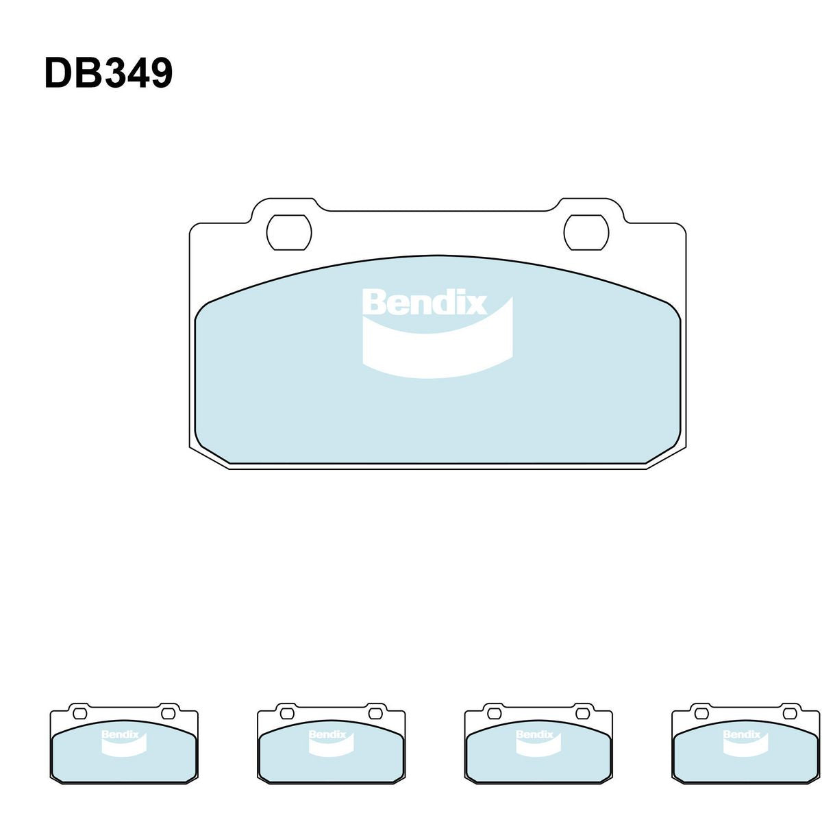 Bendix General CT Brake Pad Set Front DB349 GCT