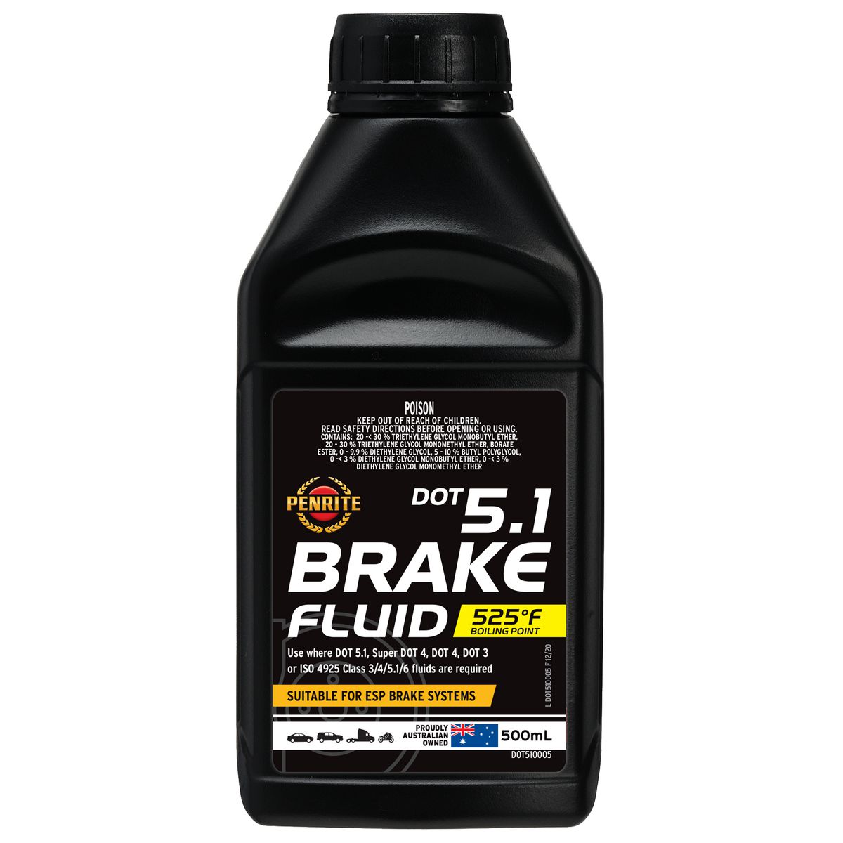 Penrite Brake Fluid DOT 5.1 Non Silicone 500mL
