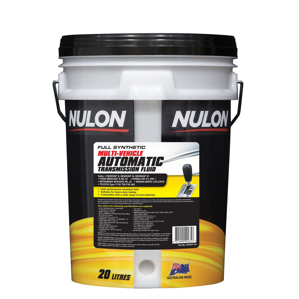 Nulon Automatic Transmission Fluid Full Synthetic 20L