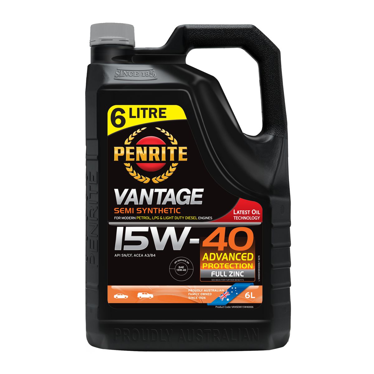 Penrite Vantage Semi Synthetic 15W-40 Engine Oil 6L