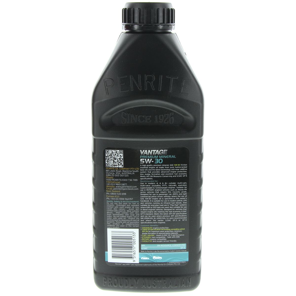 Penrite Vantage Premium Mineral 5W-30 Engine Oil 1L
