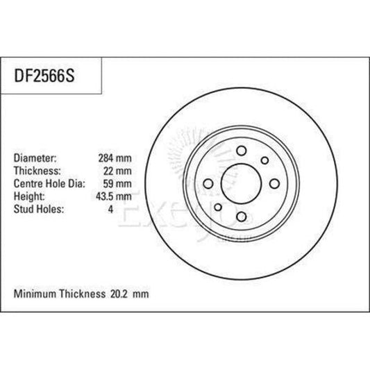 TRW Brake Rotor Single 284mm Front DF2566S