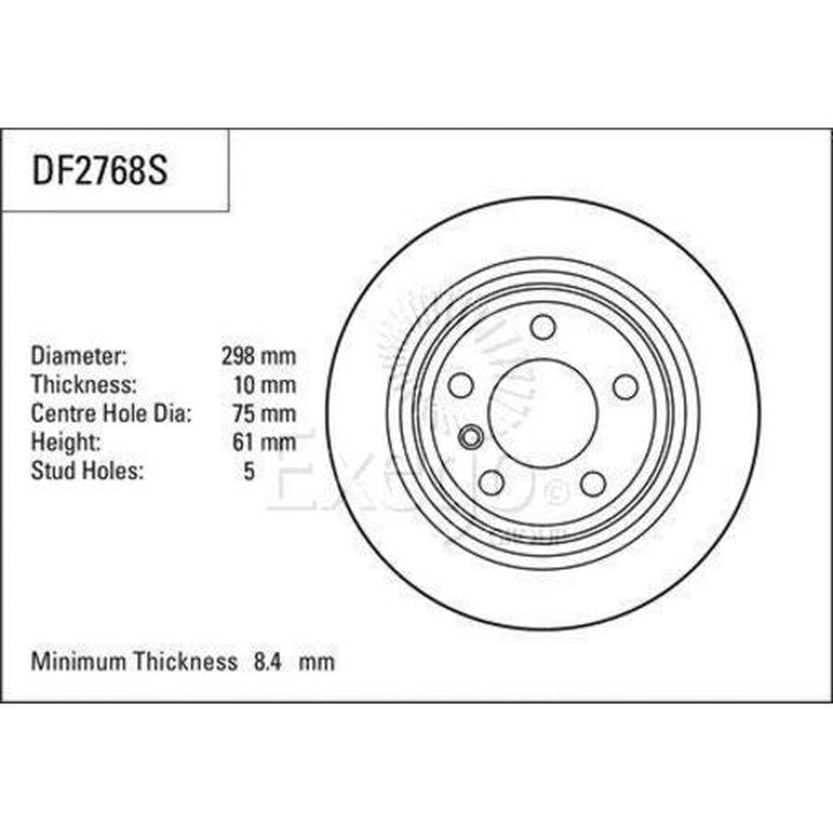 TRW Brake Rotor Single 298mm Rear DF2768S