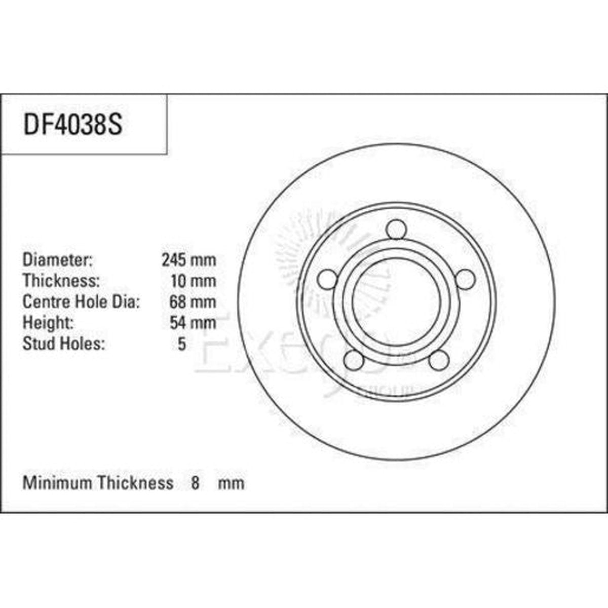 TRW Brake Rotor Single 245mm Rear DF4038S