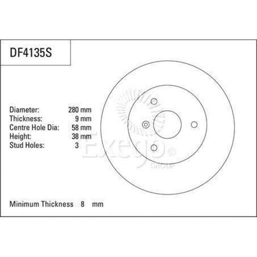 TRW Brake Rotor Single 280mm Front DF4135S