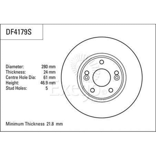 TRW Brake Rotor Single 280mm Front DF4179S