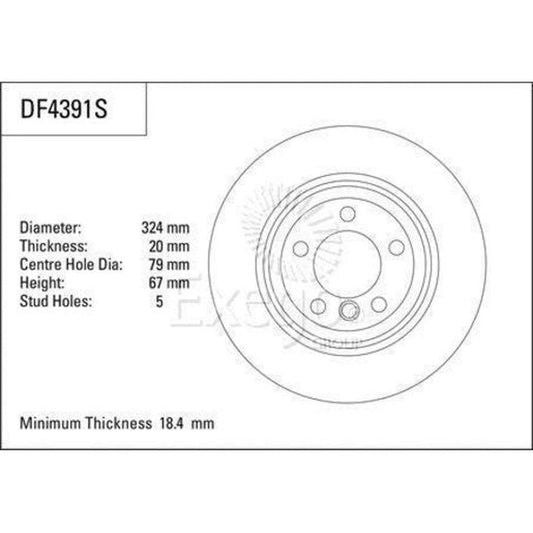 TRW Brake Rotor Single Rear DF4391S