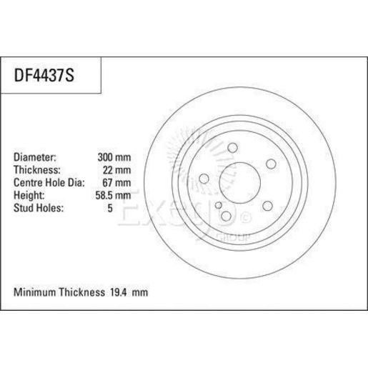 TRW Brake Rotor Rear DF4437S