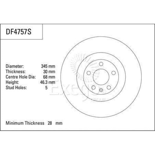 TRW Brake Rotor Front DF4757S