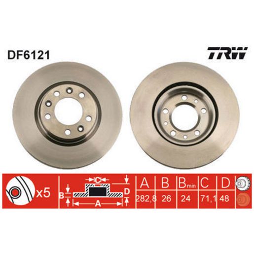 TRW Brake Rotor Front DF6121S