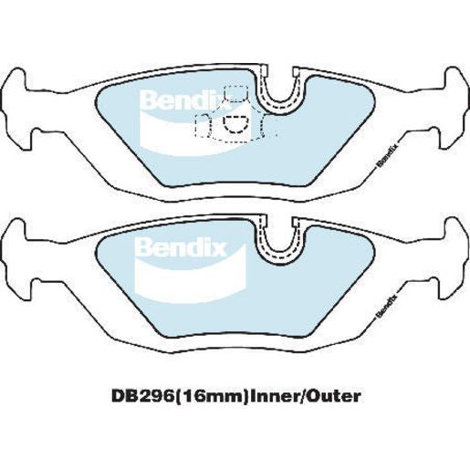Bendix EURO Brake Pad Set Rear DB296 EURO+