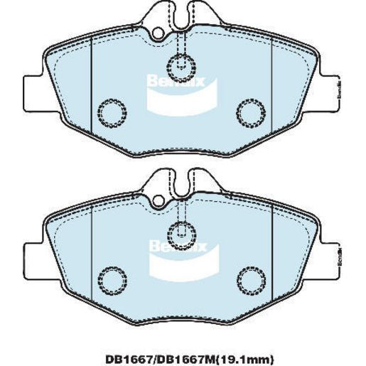 Bendix EURO Brake Pad Set Front DB1667 EURO+