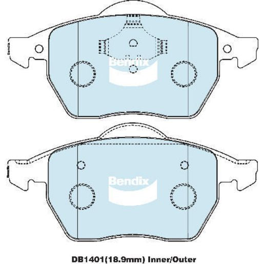 Bendix EURO Brake Pad Set Front DB1401 EURO+