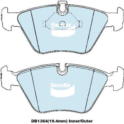 Bendix EURO Brake Pad Set Front DB1364 EURO+