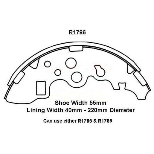 RDA Brake Shoe Set Rear R1786