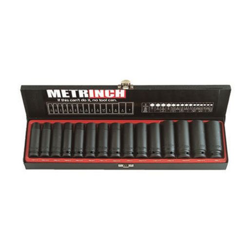 METRINCH Deep Impact Socket Set 1/2"" Drive 15Pc MET-2450