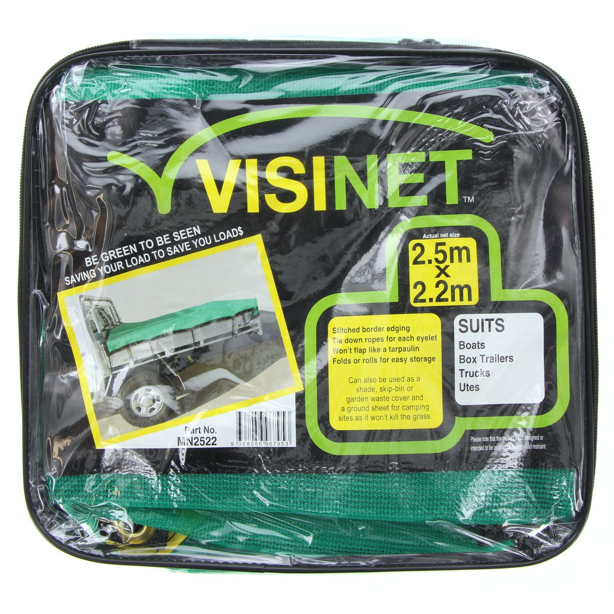 Coverall Cargo Mesh Net 2.5x2.2M Green MN2522