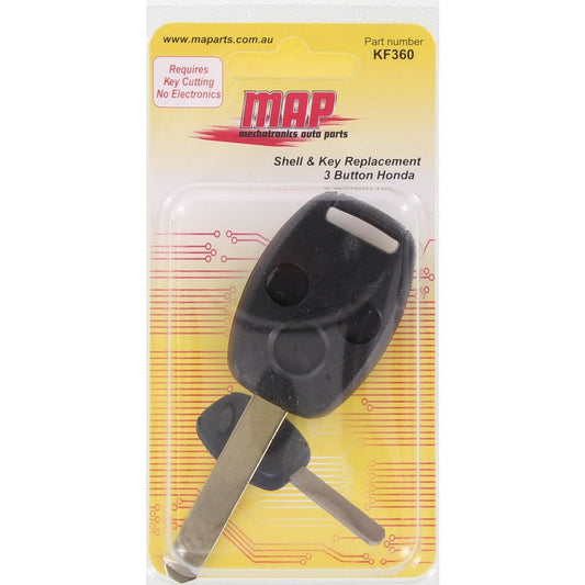 MAP Car Remote Shell & Buttons (3 Button) fits Honda KF360