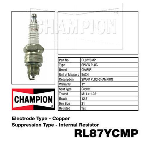Champion Copper Plus Mower Pack Spark Plug RL87YCMP