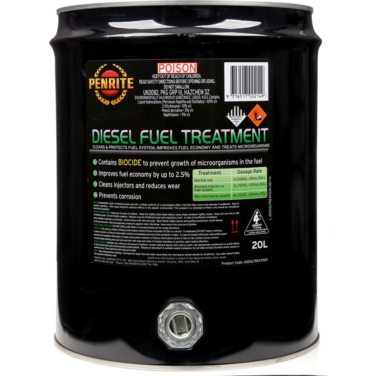 Penrite Diesel Biocide Fuel Treatment 20L
