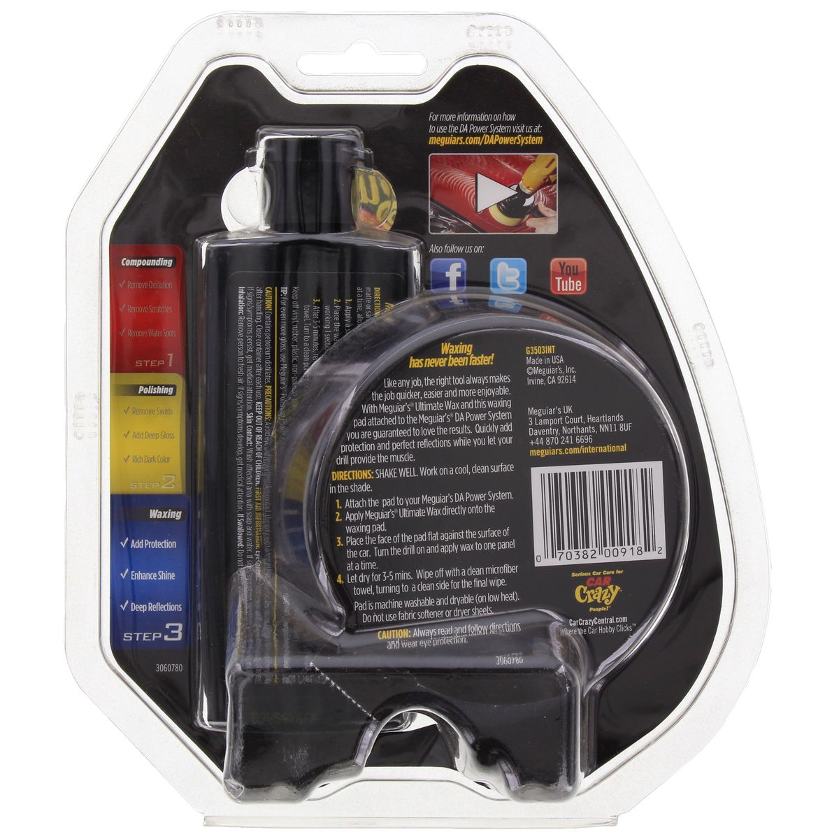 Meguiars Dual Action Ultimate Waxing Power Pack G3503INT