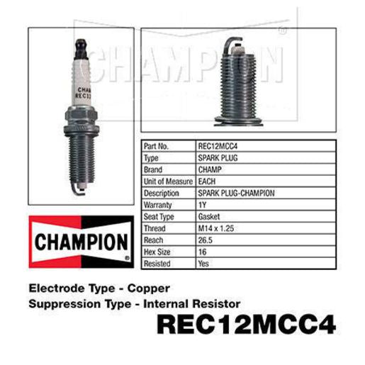 Champion Copper Plus Spark Plug REC12MCC4