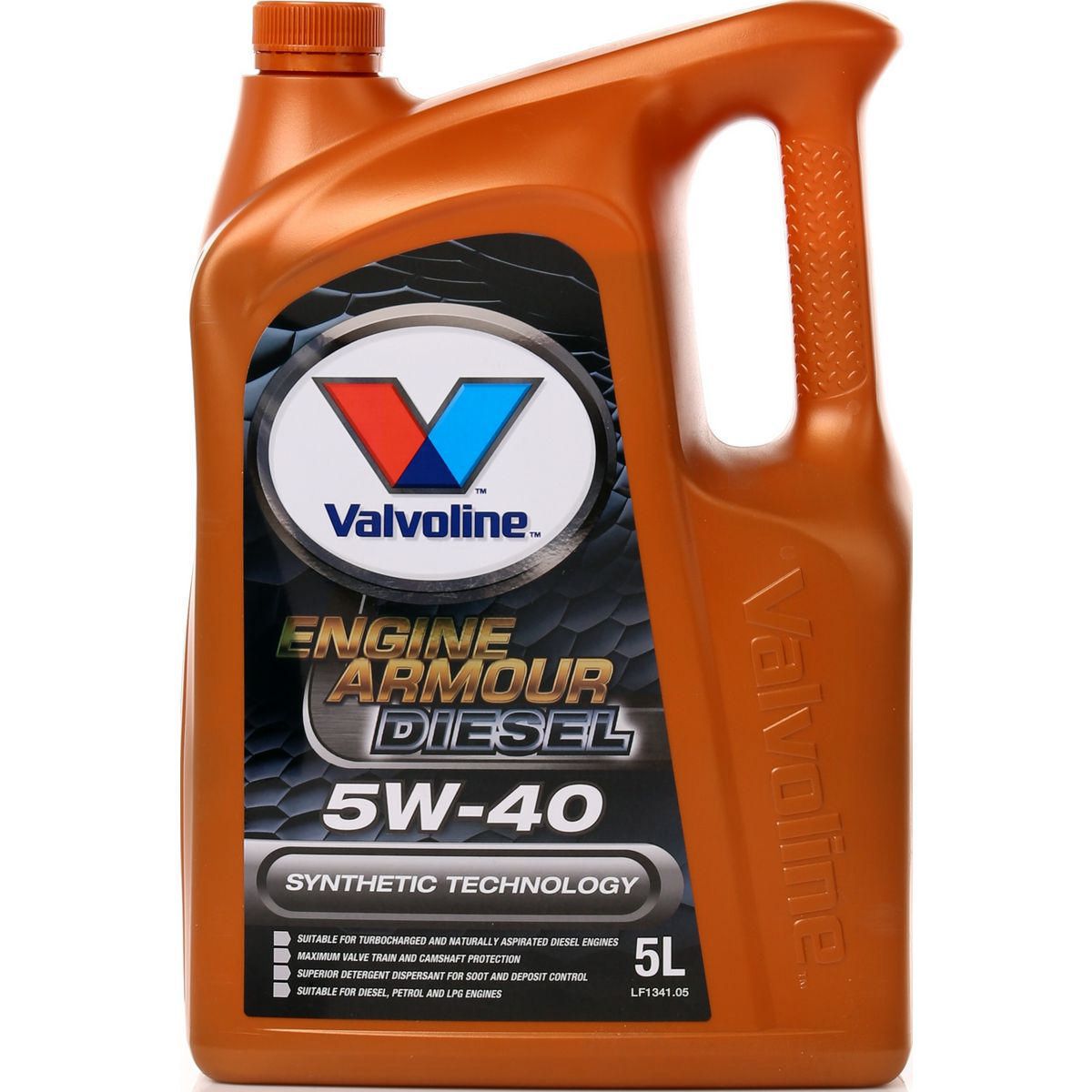Valvoline Semi Synthetic Engine Armour Diesel Engine Oil 5W-40 5L 1341.05