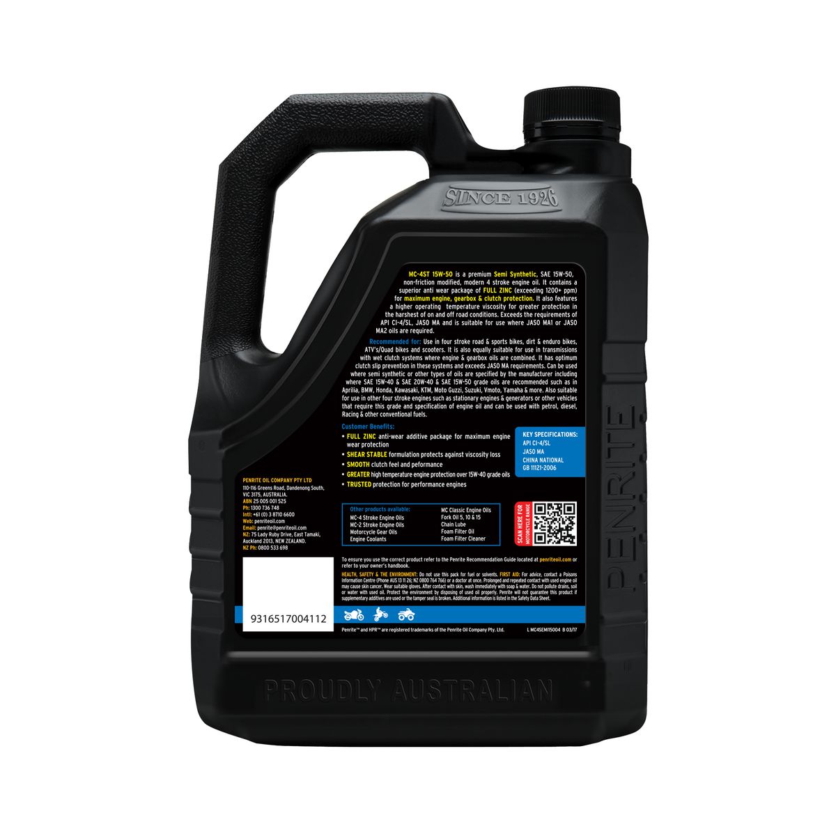 Penrite MC-4ST Semi Synthetic 15W-50 4L