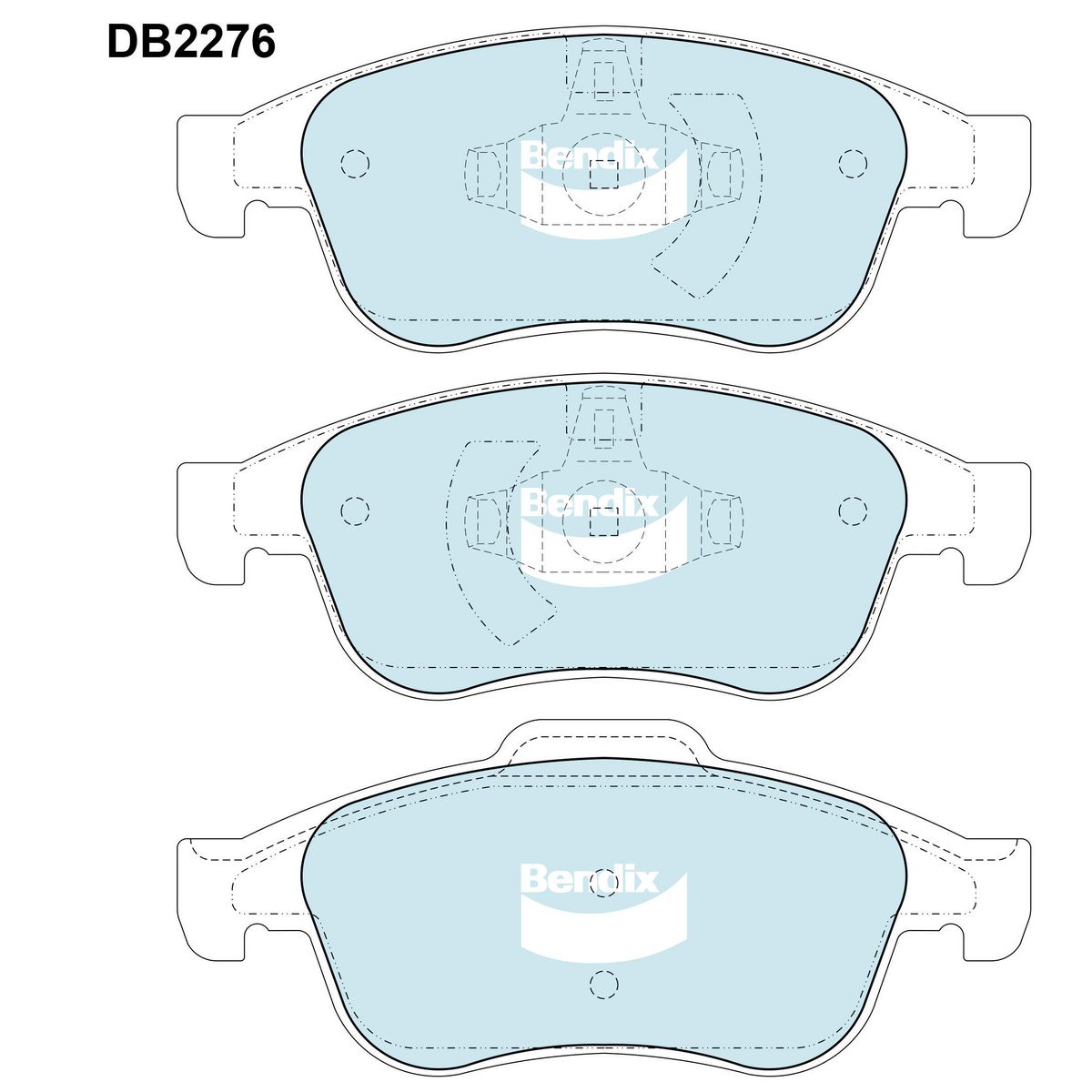 Bendix EURO Brake Pad Set Front DB2276 EURO+