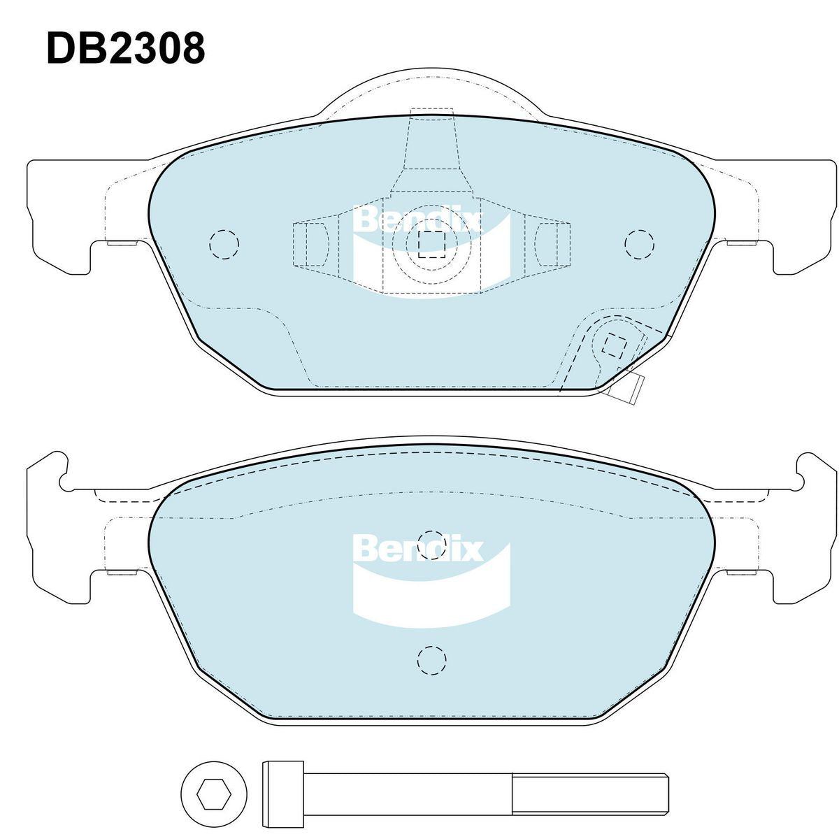 Bendix General CT Brake Pad Set Front DB2308 GCT