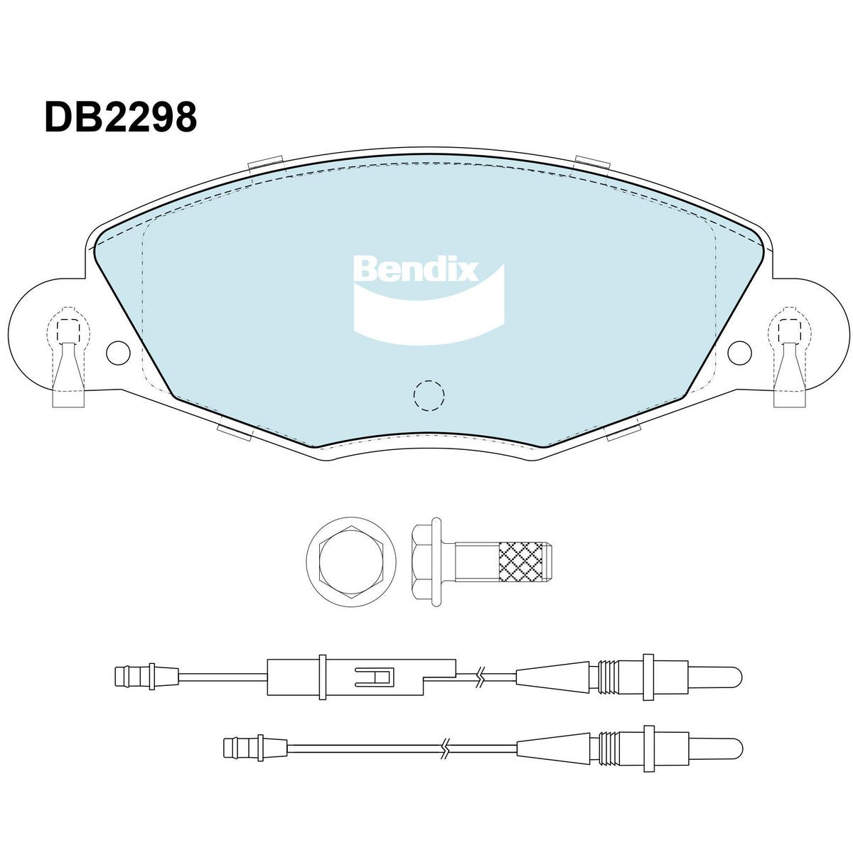 Bendix EURO Brake Pad Set Front DB2298 EURO+