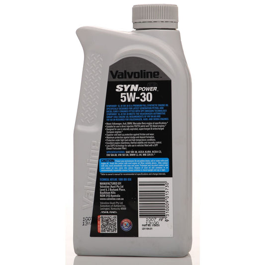 Valvoline Full Synthetic SynPower XL-lll Engine Oil 5W-30 1L 1184.01